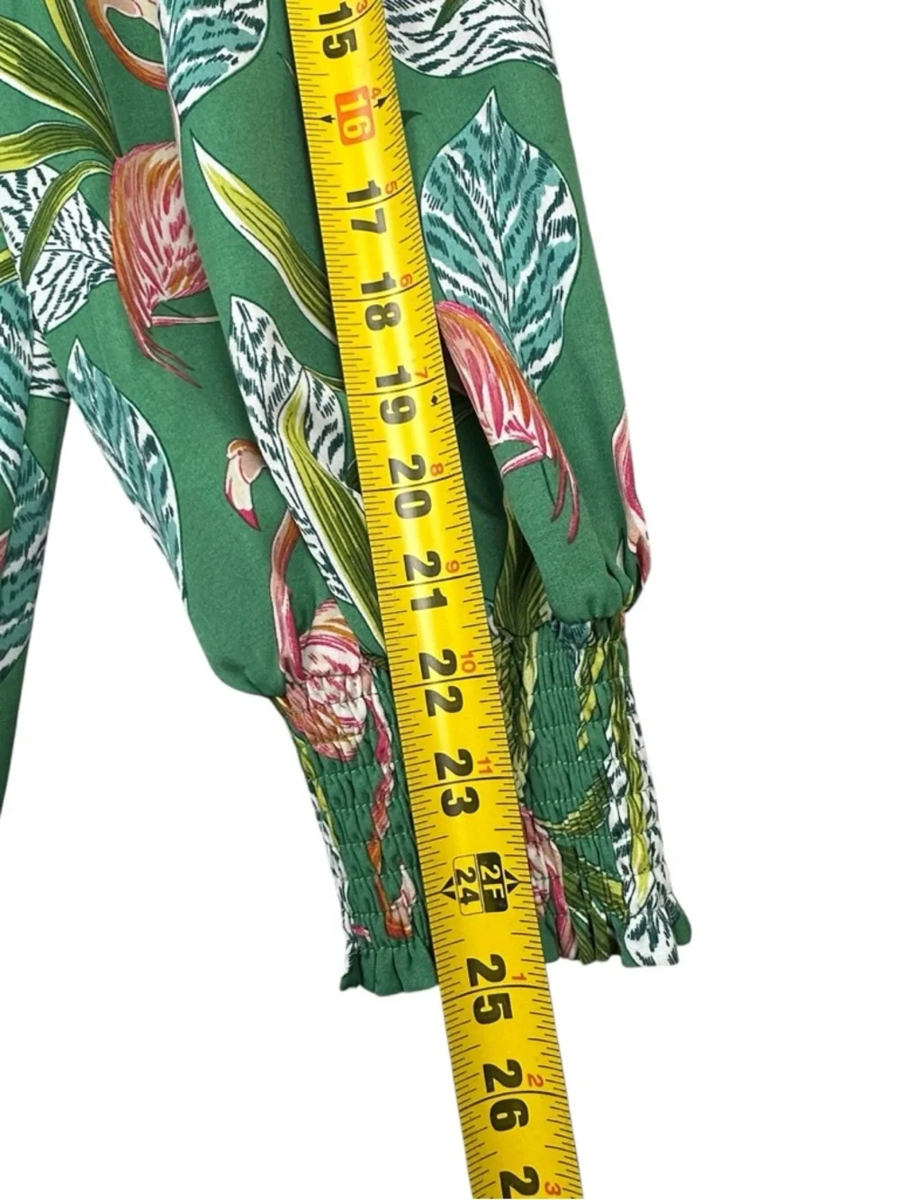 JODIFL Green Blouse with Pink Flamingo Print - Picture 4 of 7